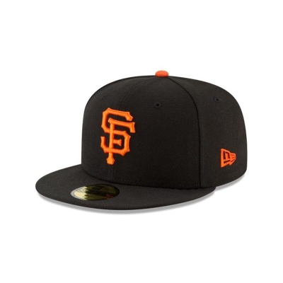 Black San Francisco Giants Hat - New Era MLB Authentic Collection 59FIFTY Fitted Caps USA9578612